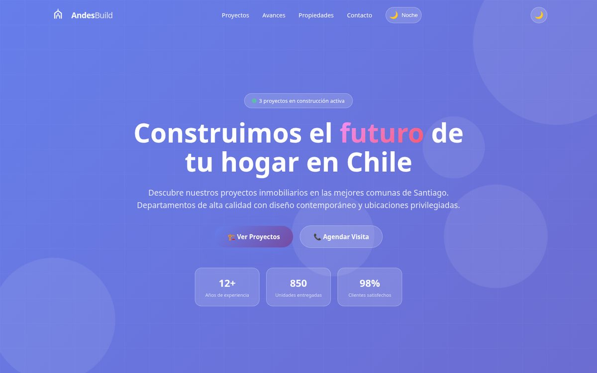 Ejemplo de sitio web para Construcción e Inmobiliarias